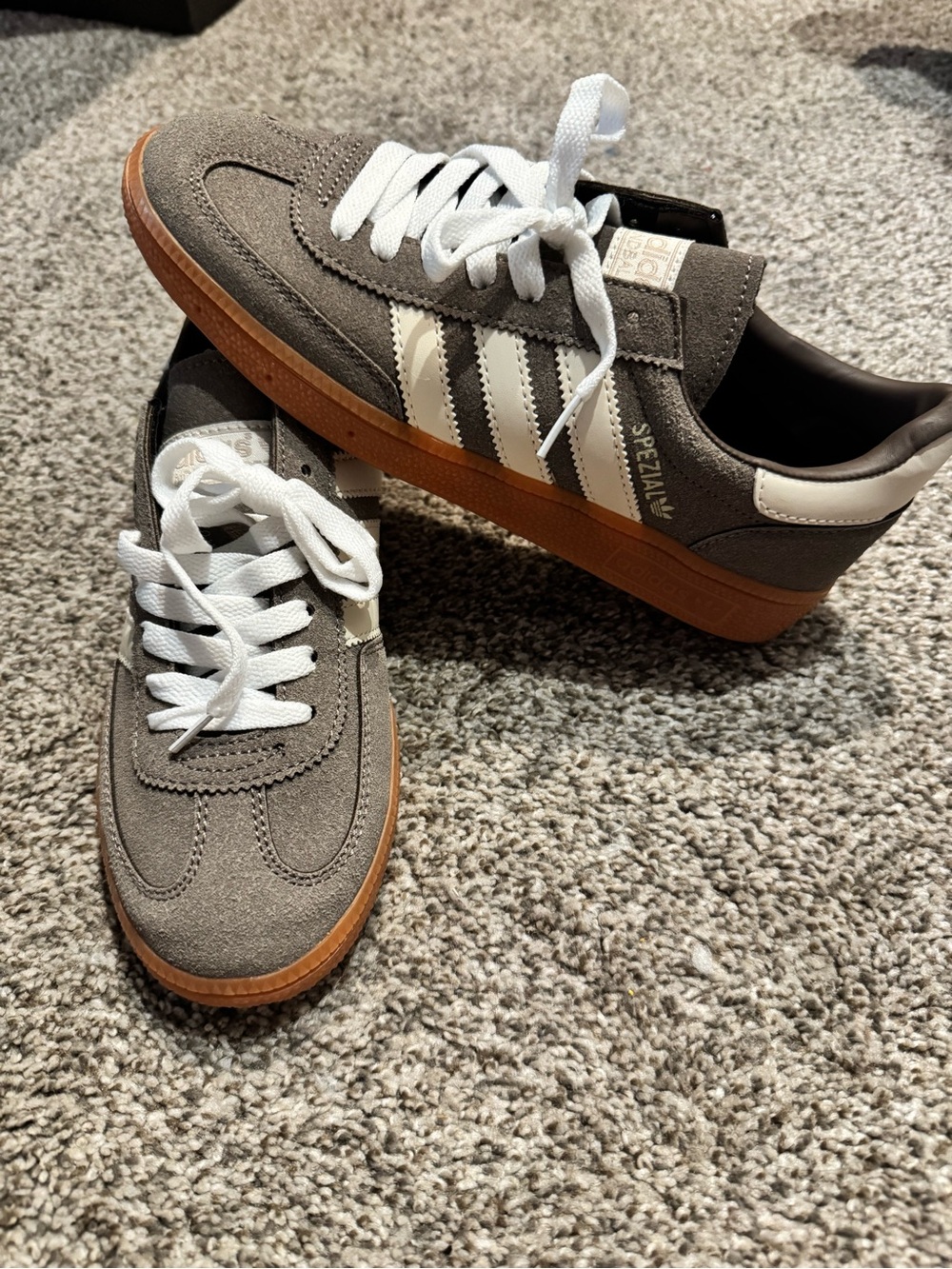 adidas Spezial Suede Sneakers in Grey with Gum Sole